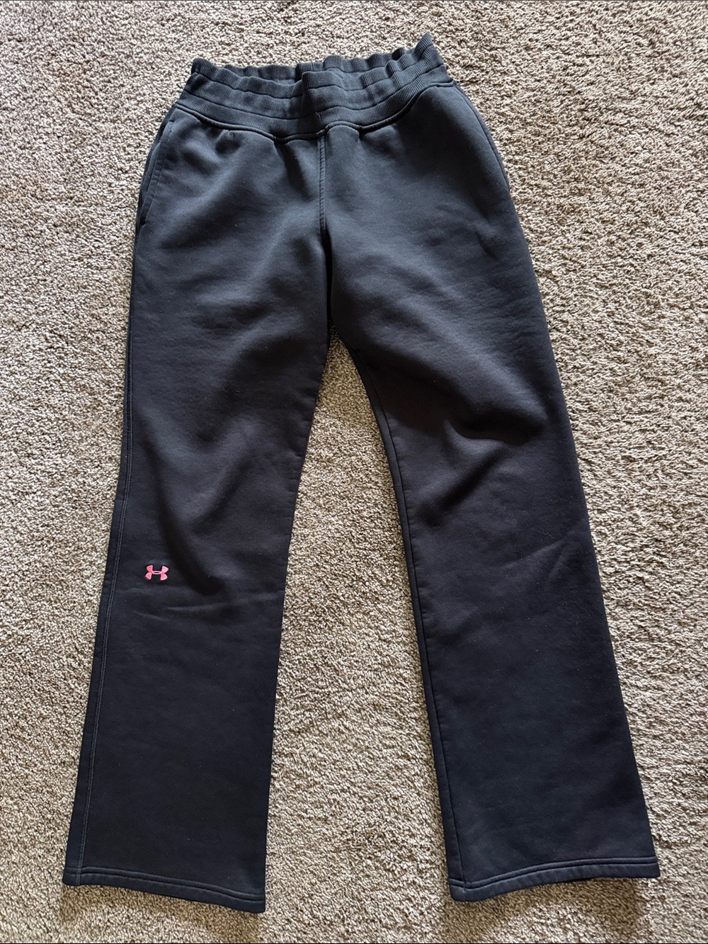 Under Armour Black Sweatpants with Pink Logo Accent